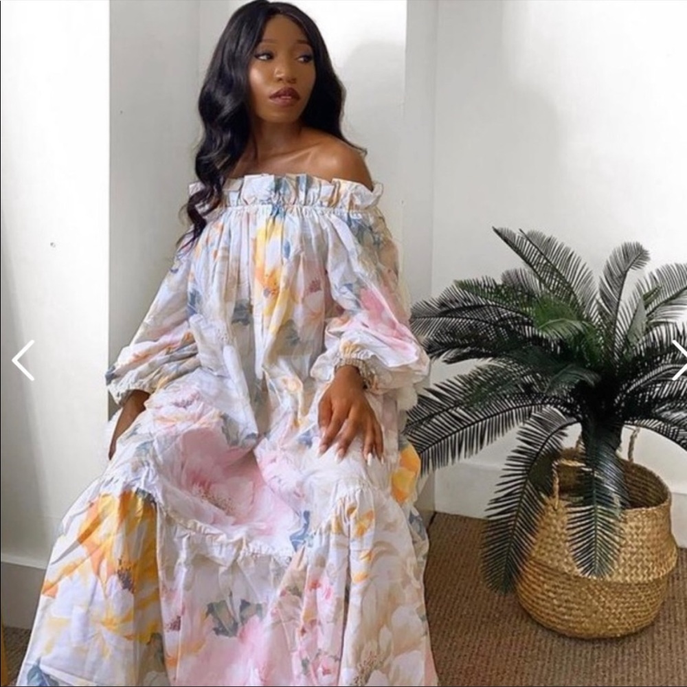 H&M Off The Shoulder Floral Maxi Dress
